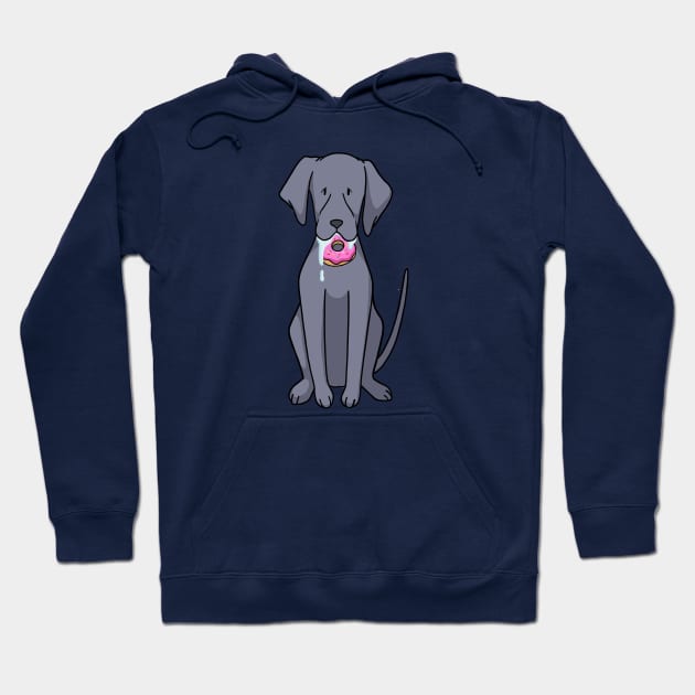 Dog eating donut cartoon Hoodie by ballooonfish